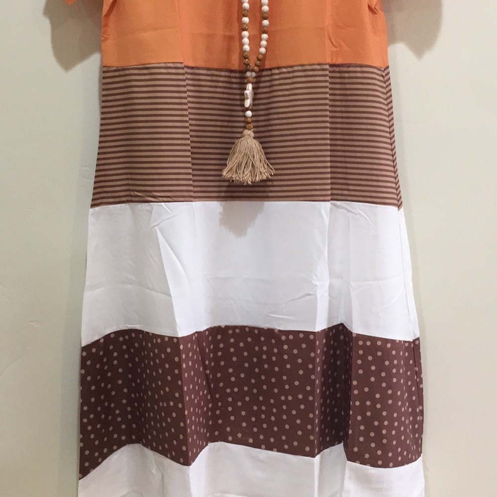 JC Fashion Brown Patterned Midi Dress - Picture 3 of 8